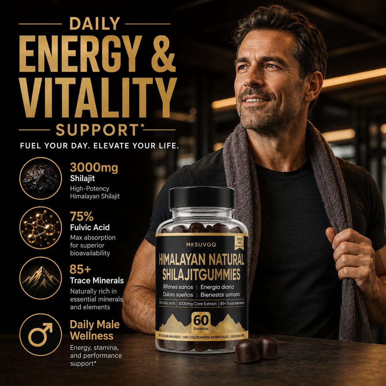 MKSUVGQ Shilajit Gummies nutritional information label