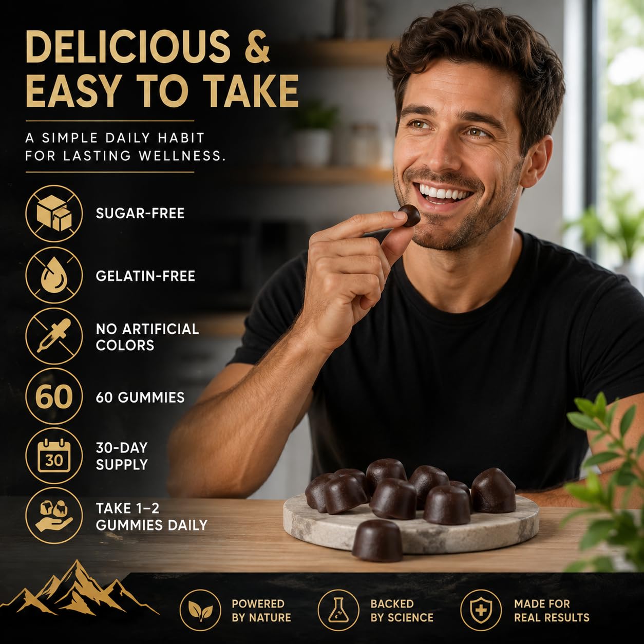 MKSUVGQ Shilajit Gummies showing gummy texture