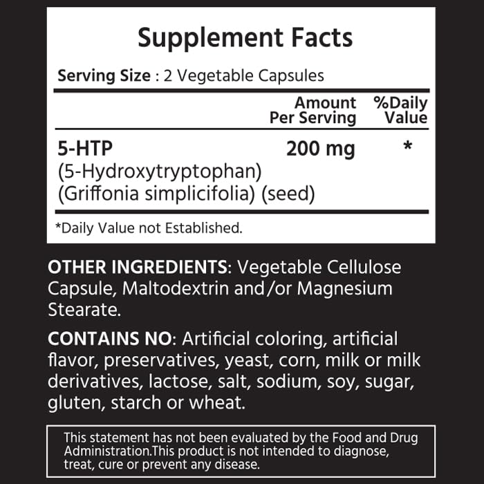 ML Naturals 5-HTP Supplement 168g side view