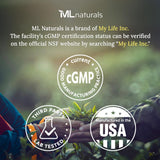 ML Naturals Chondroitin 1200 mg capsules in a hand