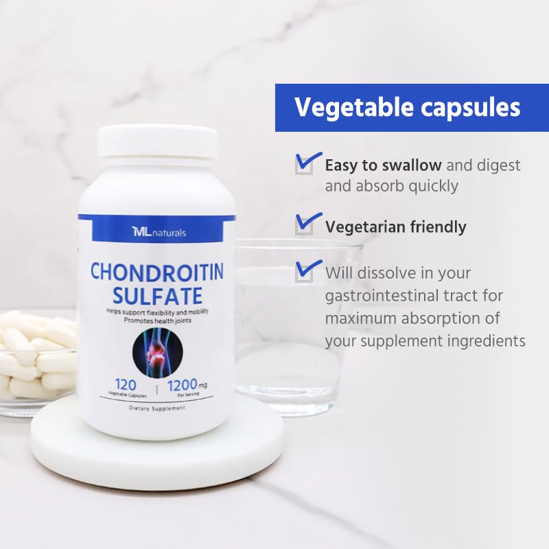 ML Naturals Chondroitin 1200 mg capsules with measuring spoon
