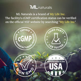 ML Naturals Creatine Monohydrate 3000mg Capsules on a gym bench