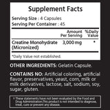 ML Naturals Creatine Monohydrate 3000mg Capsules side view