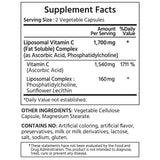 ML Naturals Liposomal Vitamin C 1700mg bottle side view