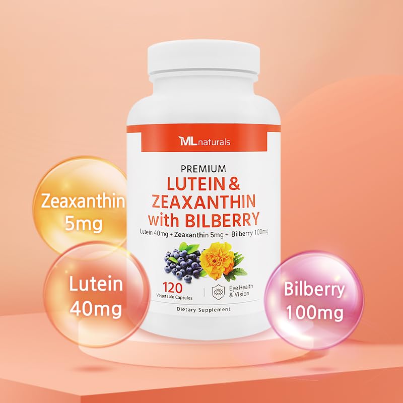 ML Naturals Lutein & Zeaxanthin with Bilberry 40mg capsules bottle