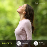 ML Naturals Organic Ashwagandha Supplement back view with ingredients