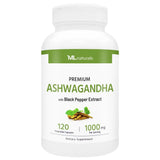 ML Naturals Organic Ashwagandha Supplement front view with label