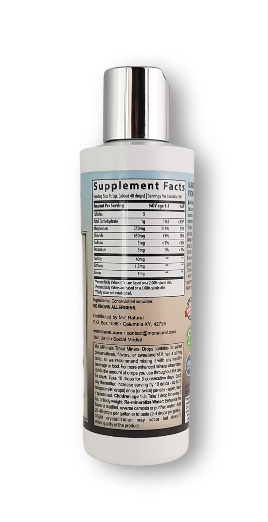 Mo' Natural Trace Mineral Drops 290g packaging