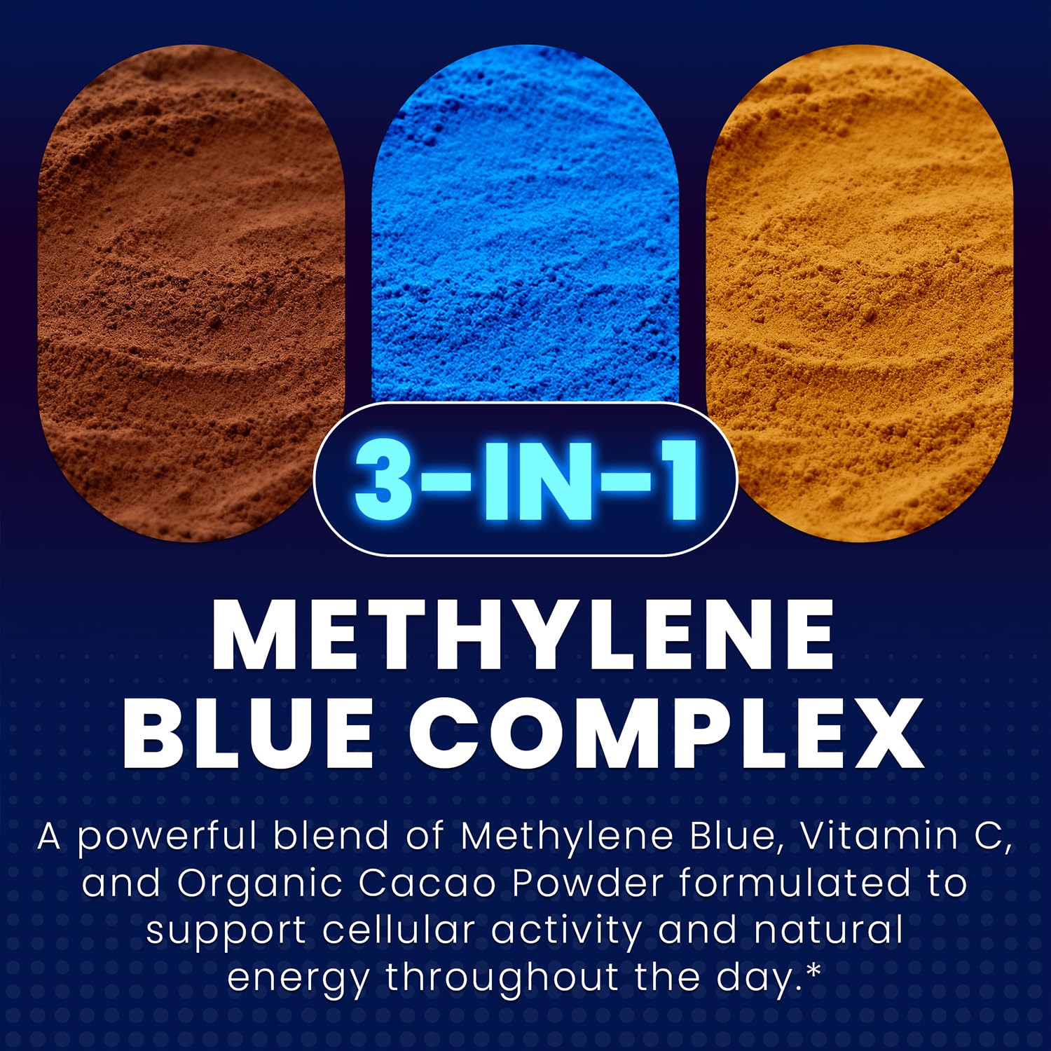 MOBISOUL Methylene Blue Capsules 30mg with Vitamin C and Cacao