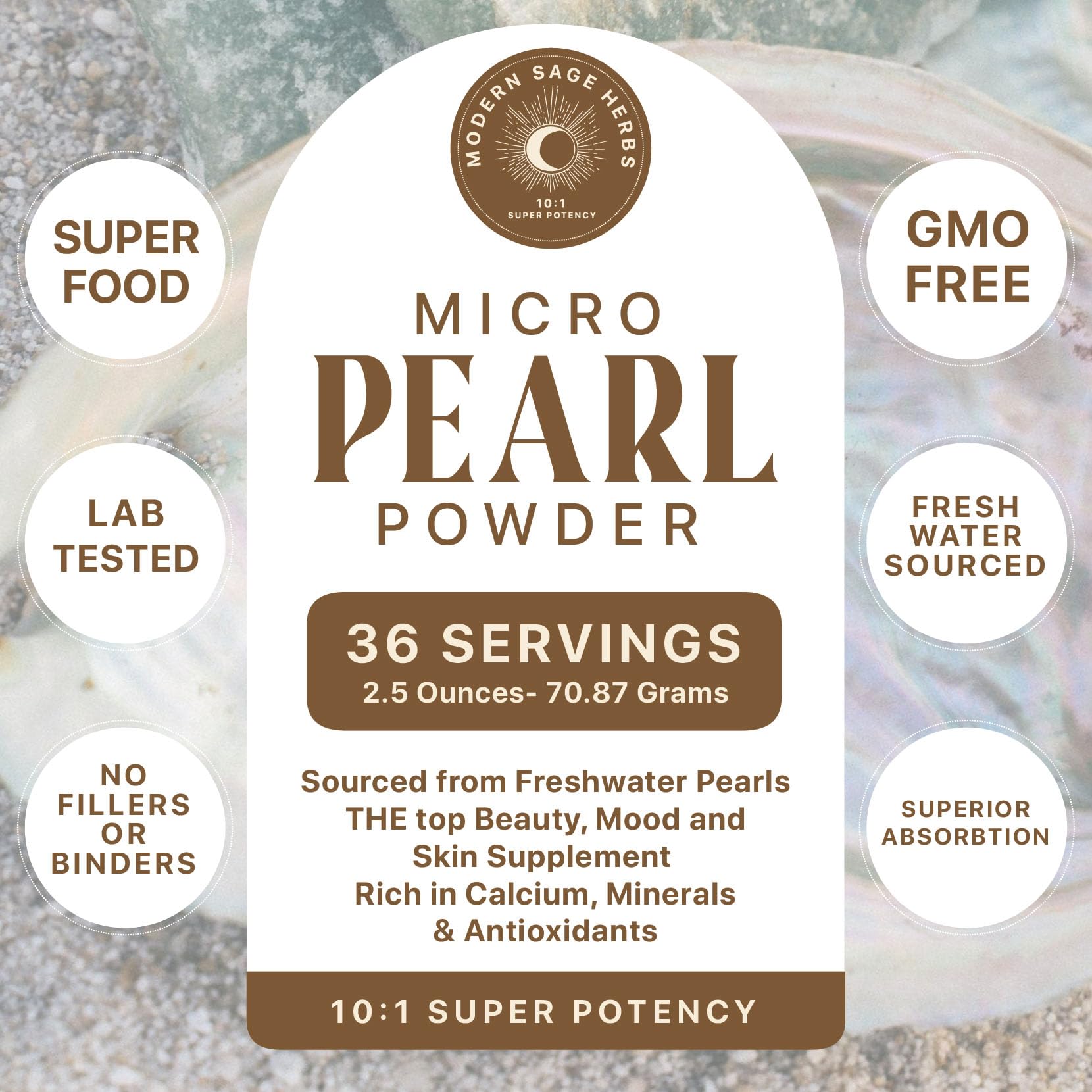 Modern Sage Herbs Pearl Powder in a bowl with a spoon