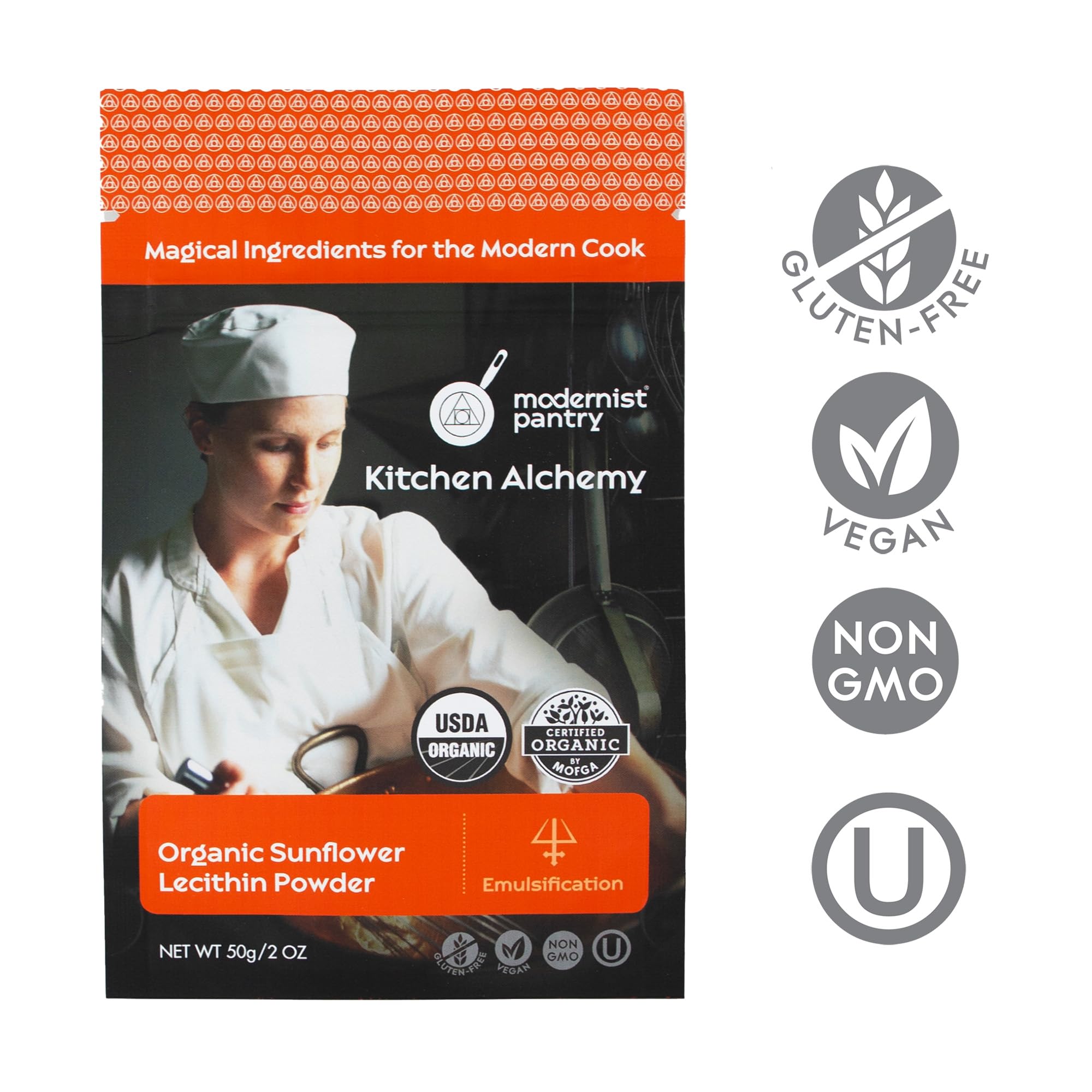 Modernist Pantry Sunflower Lecithin 50g back view with nutritional information
