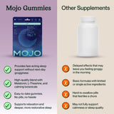 Mojo Sleep Gummies in a hand for size comparison