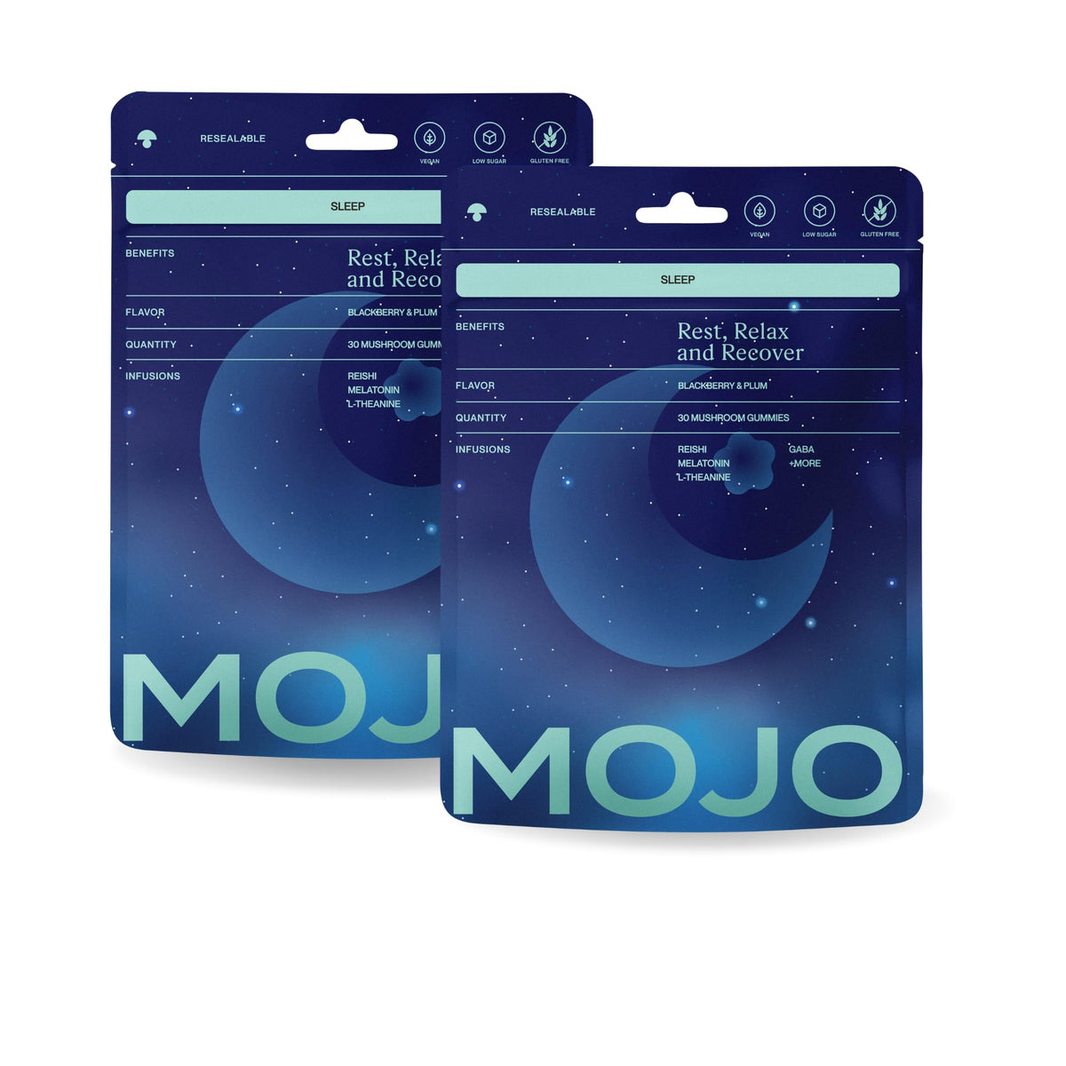 Mojo Sleep Gummies pack of 2 with blackberry and plum flavour