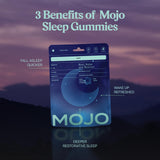 Mojo Sleep Gummies pack side view displaying ingredients