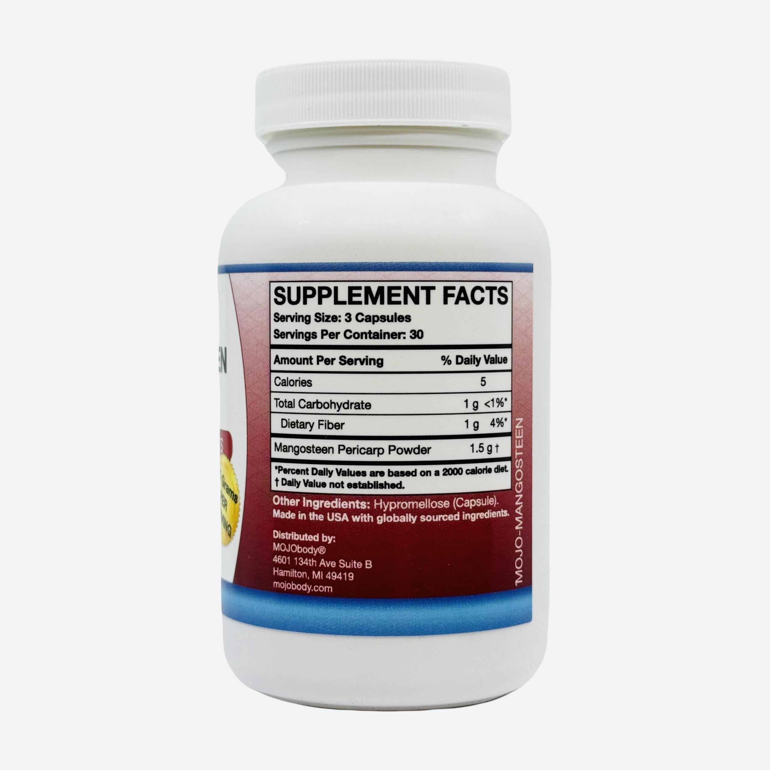 MOJObody Mangosteen Supplement 170g nutritional information