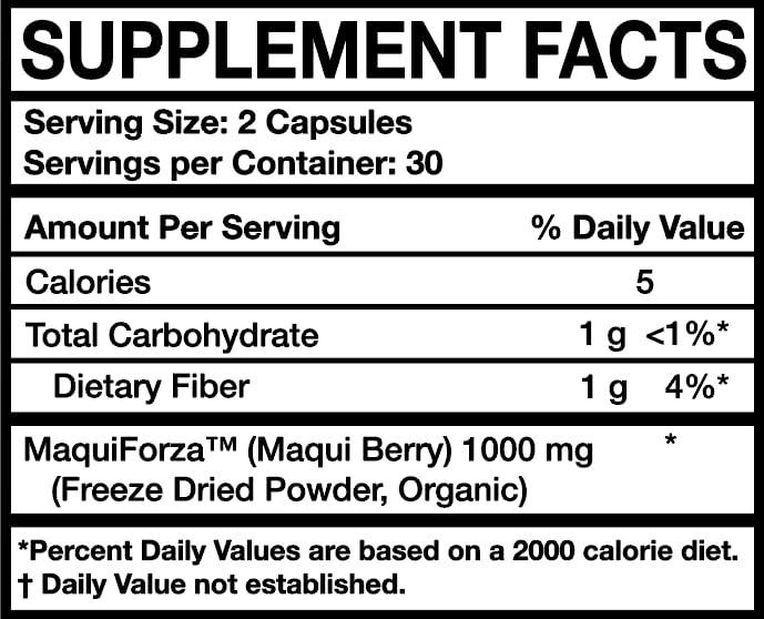 MOJObody MaquiForza Organic Maqui Berry Supplement with a glass of water