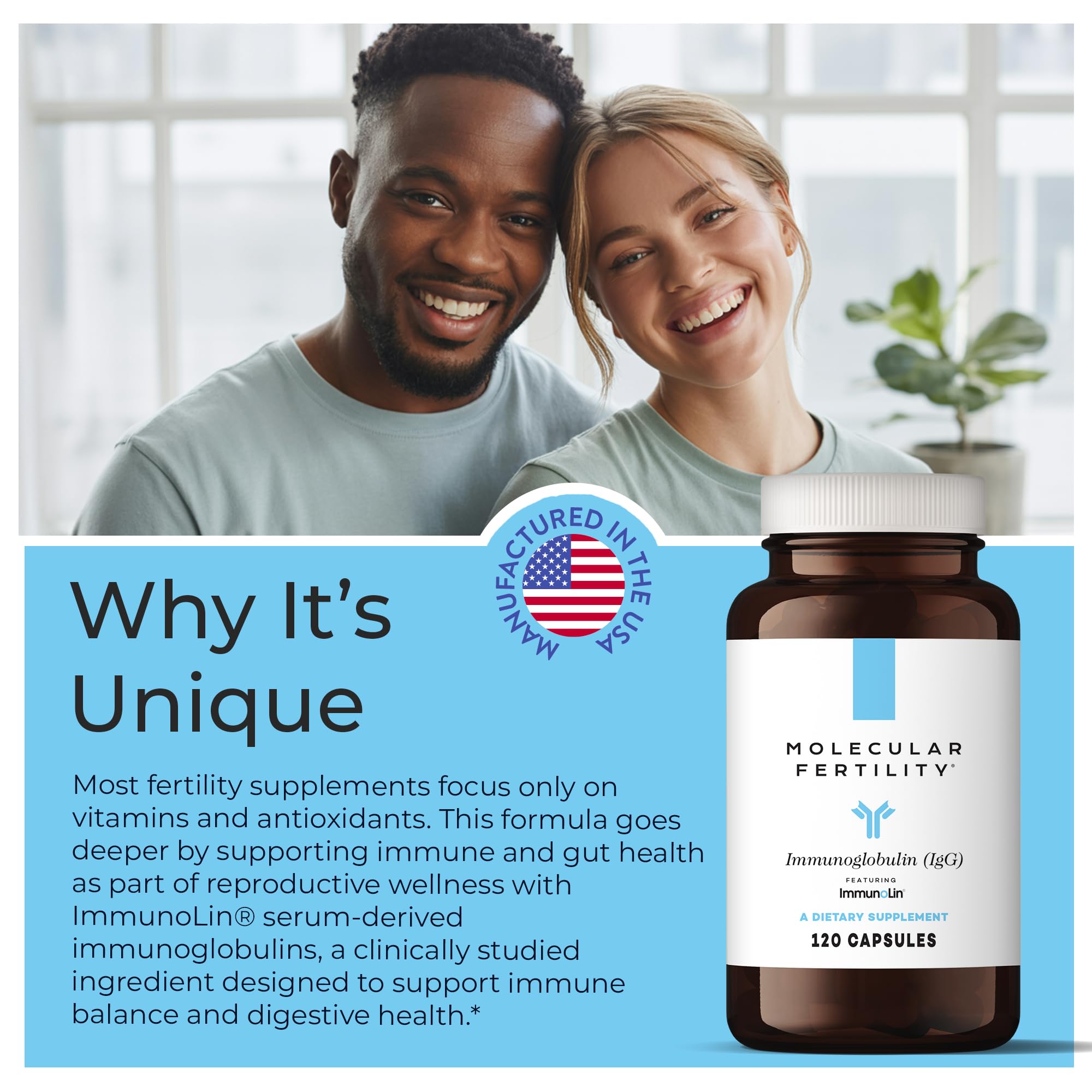 Molecular Fertility Advanced Reproductive Wellness Support 100g on a kitchen counter