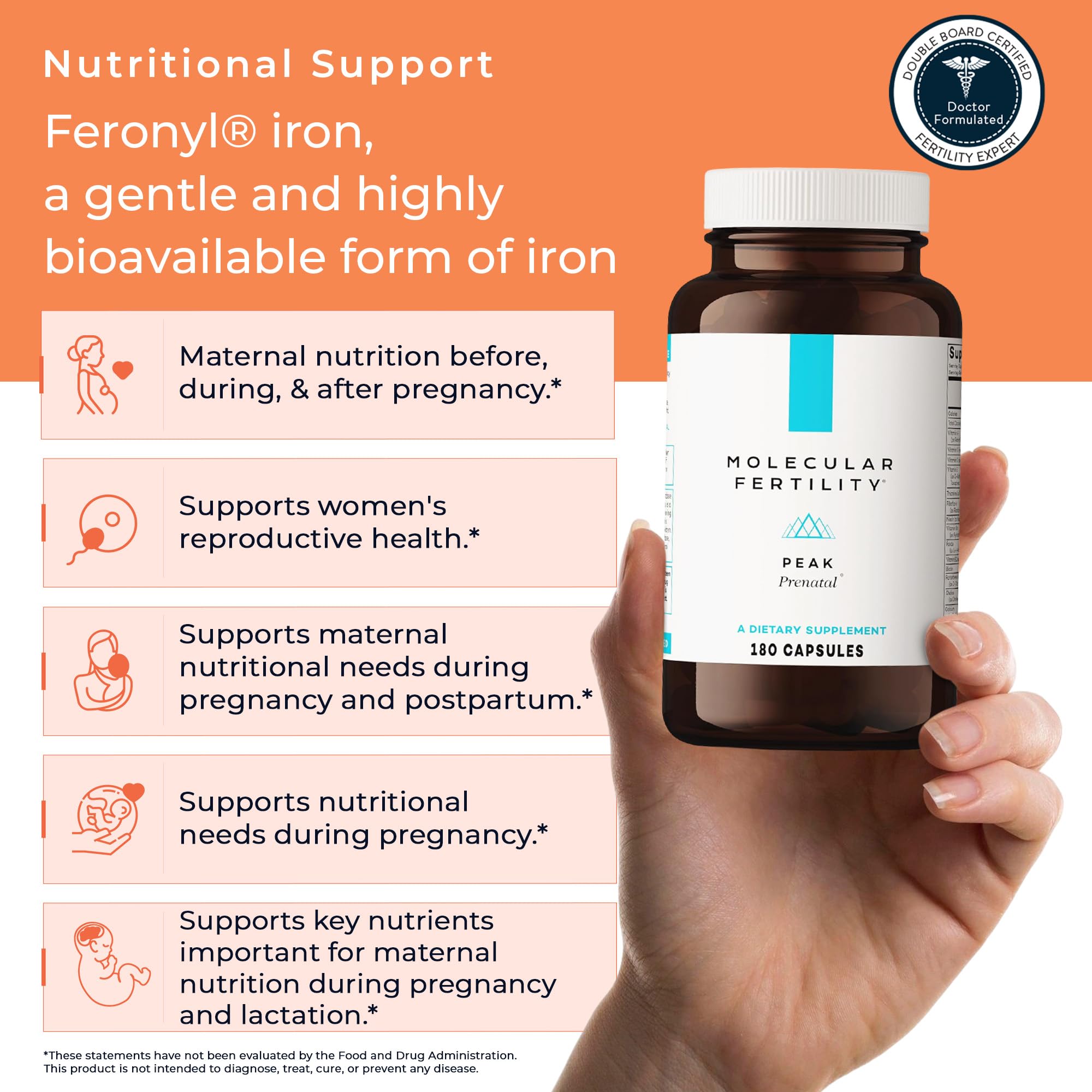Molecular Fertility Prenatal Vitamins 100g side view
