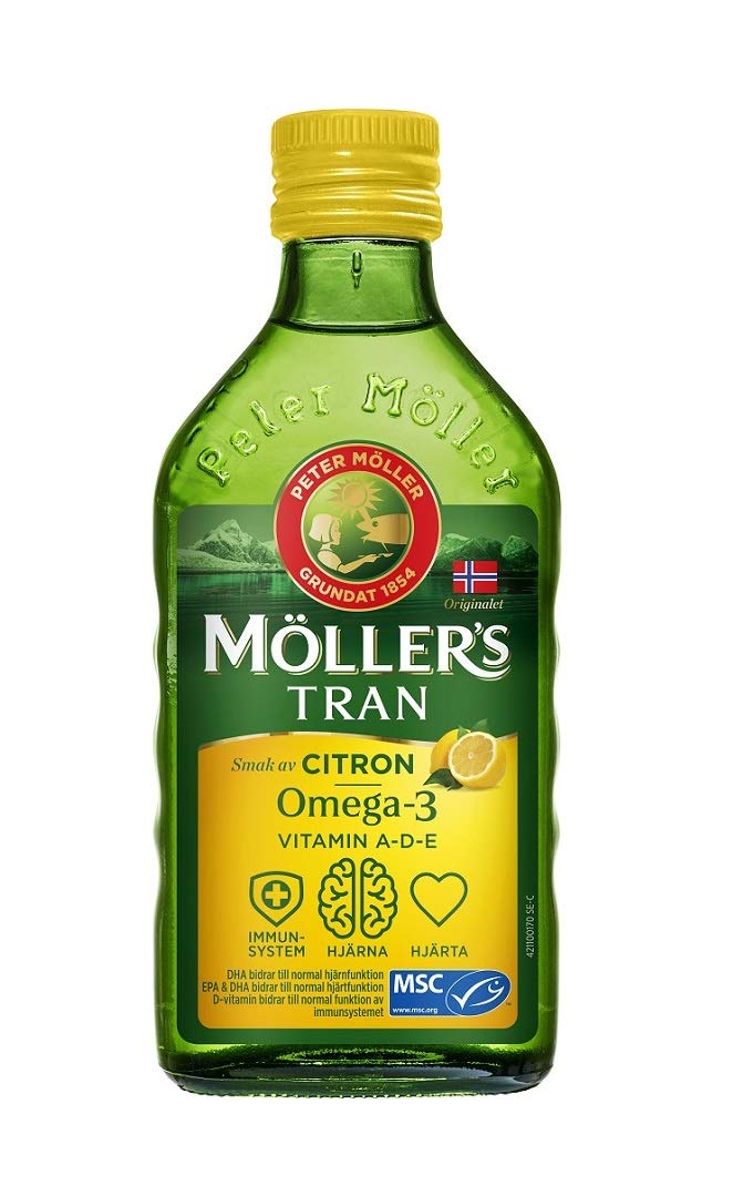 MÖLLER'S Cod Liver Oil 481g front view with lemon flavour