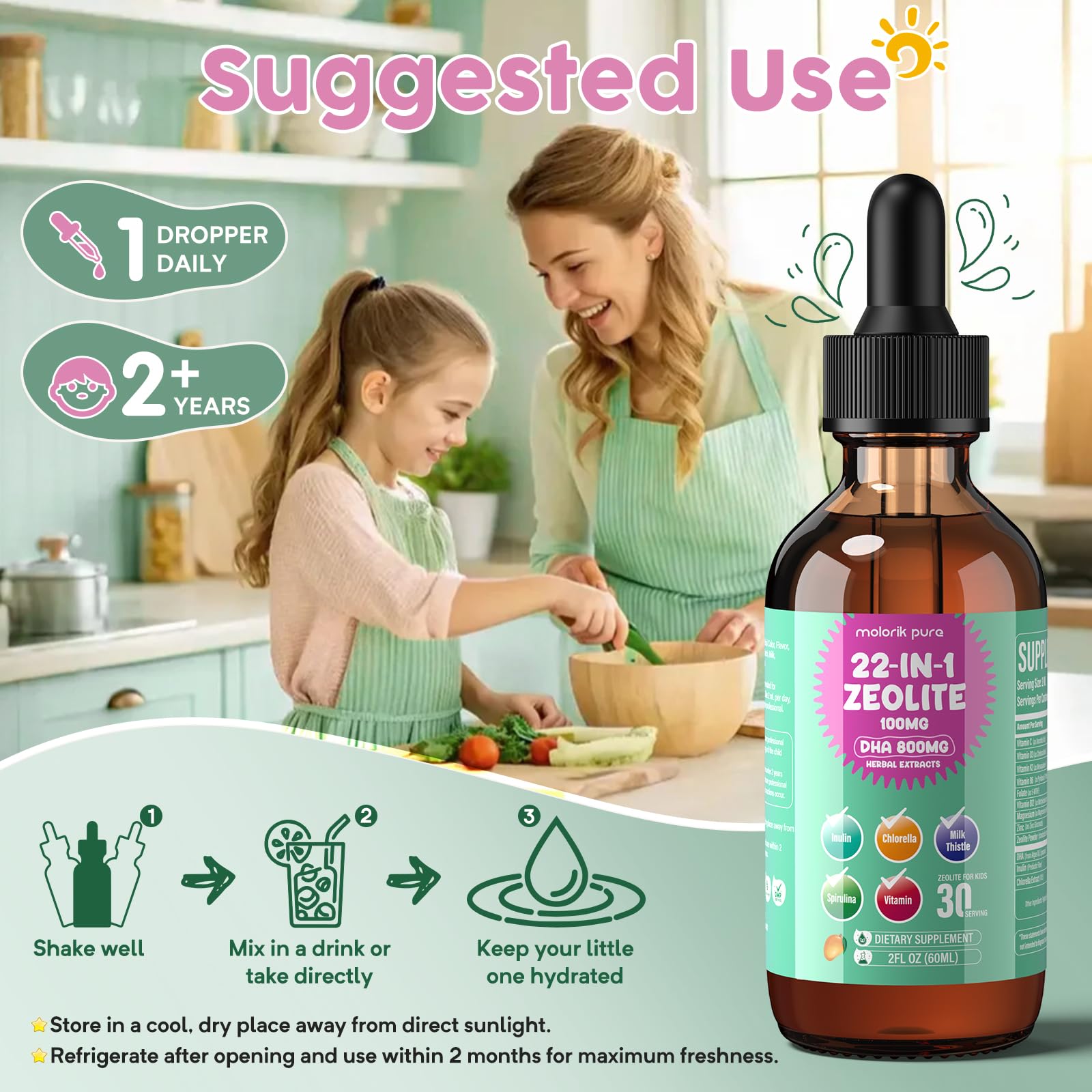 molorik pure Zeolite for Kids & Adults packaging