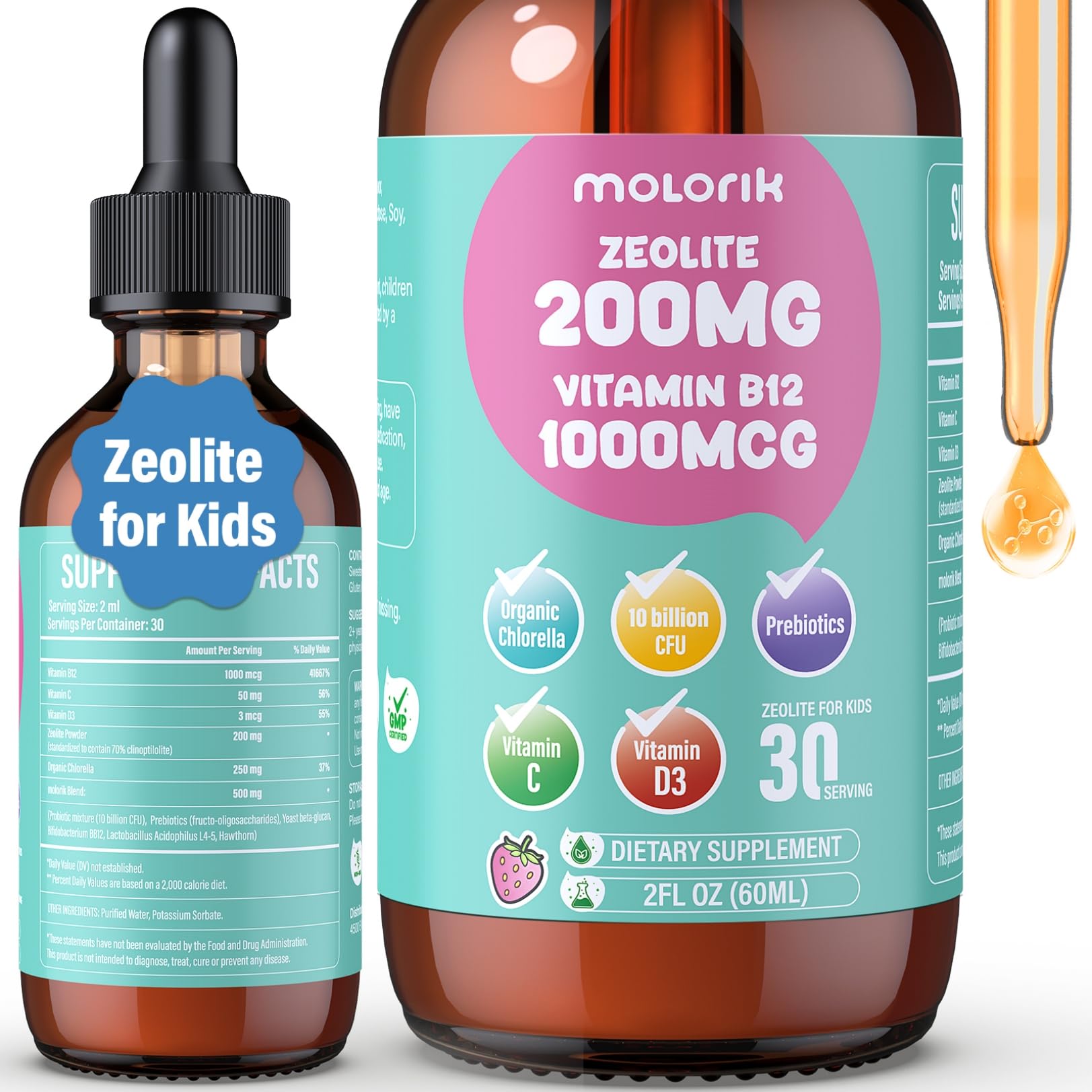 molorik pure Zeolite Liquid Drops front view with packaging