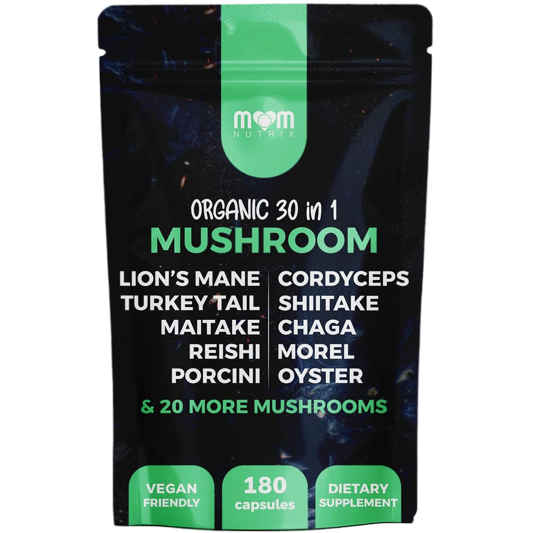 MOM NUTRIX 30 in 1 Mushroom Complex bottle front view