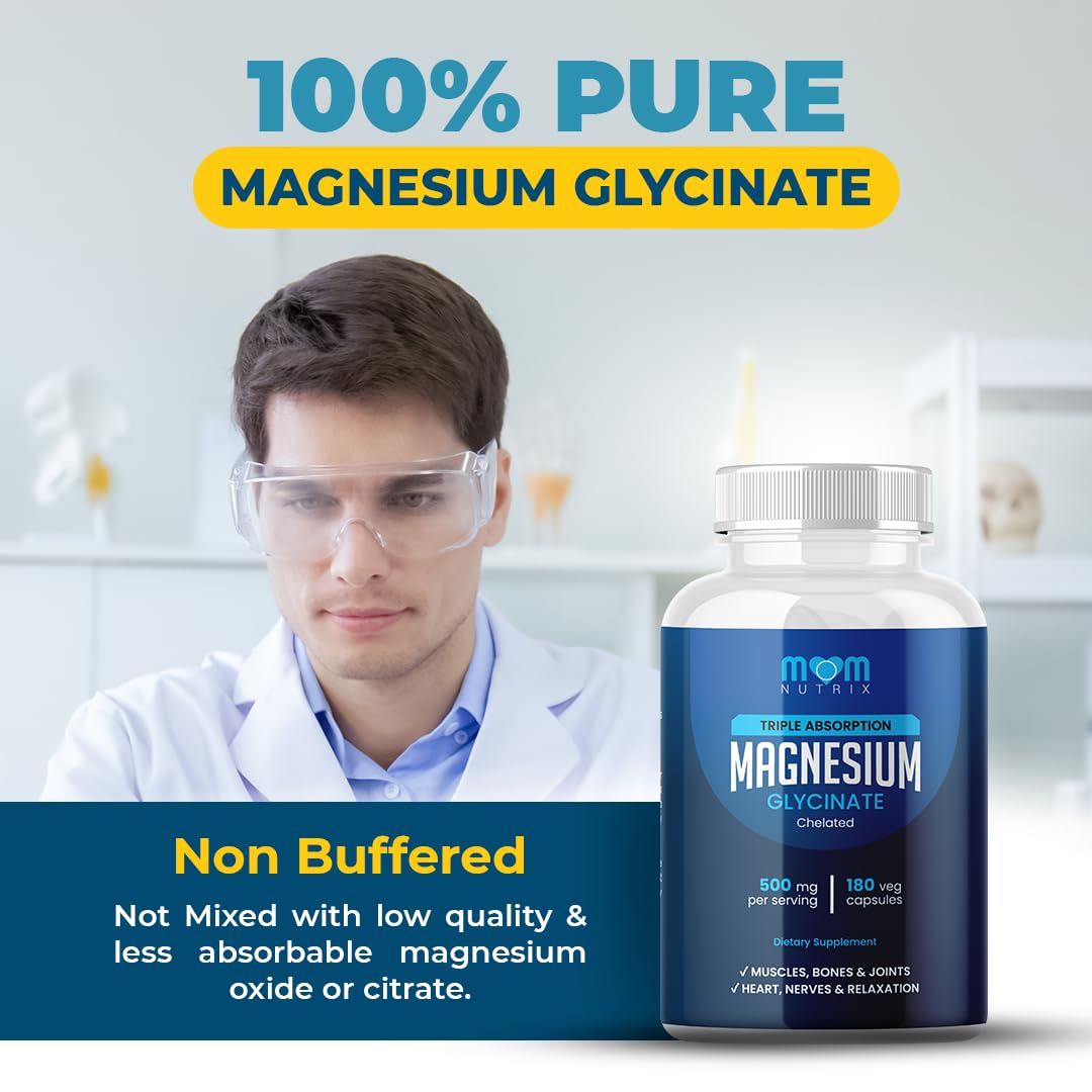 MOM NUTRIX Magnesium Glycinate 100% Pure 141g side view