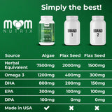 MOM NUTRIX Vegan Omega-3 Algae Oil product dimensions