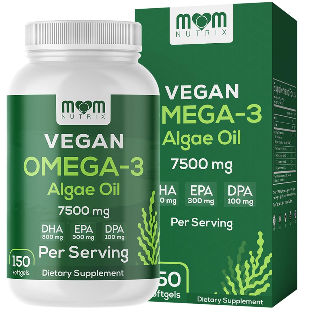 MOM NUTRIX Vegan Omega-3 Algae Oil softgels front view