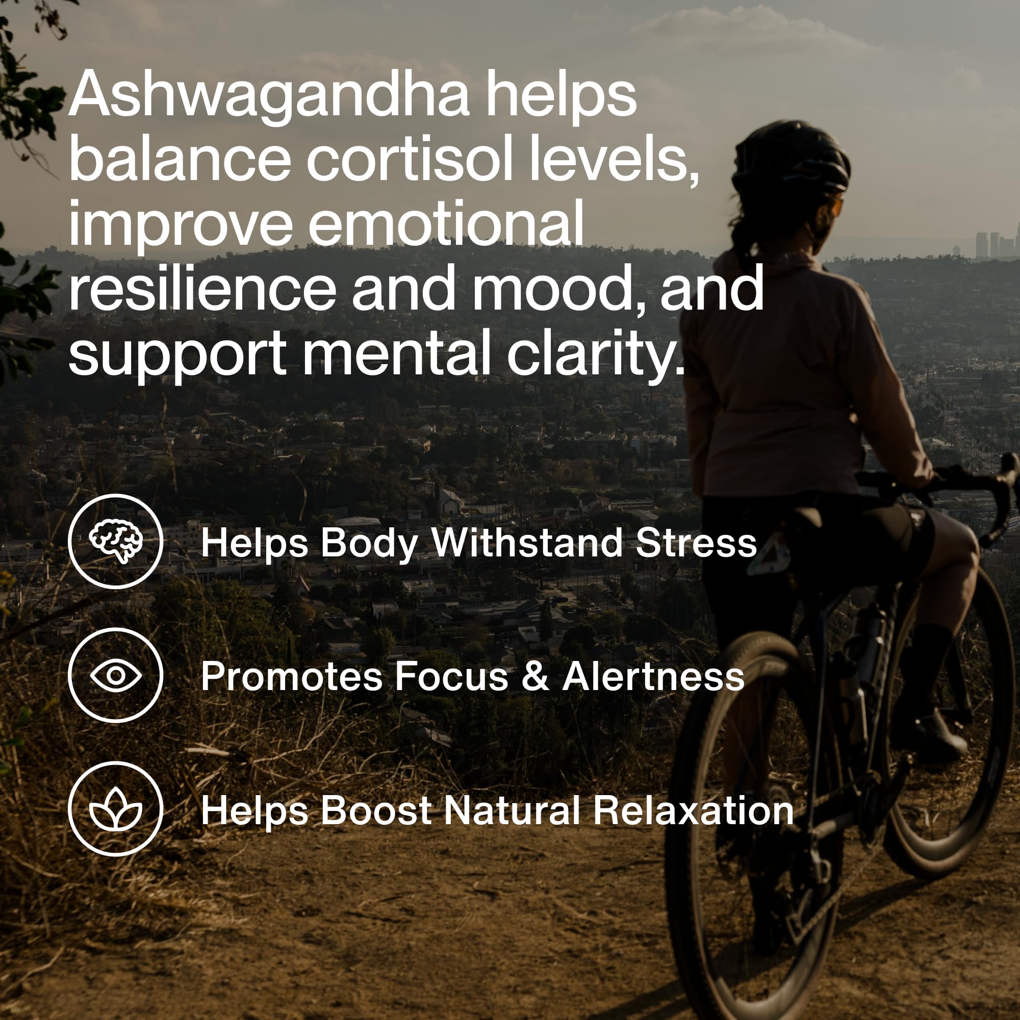 Momentous Ashwagandha supplement bottle side view