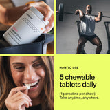 Momentous Chewable Creatine Tablets close-up of tablets