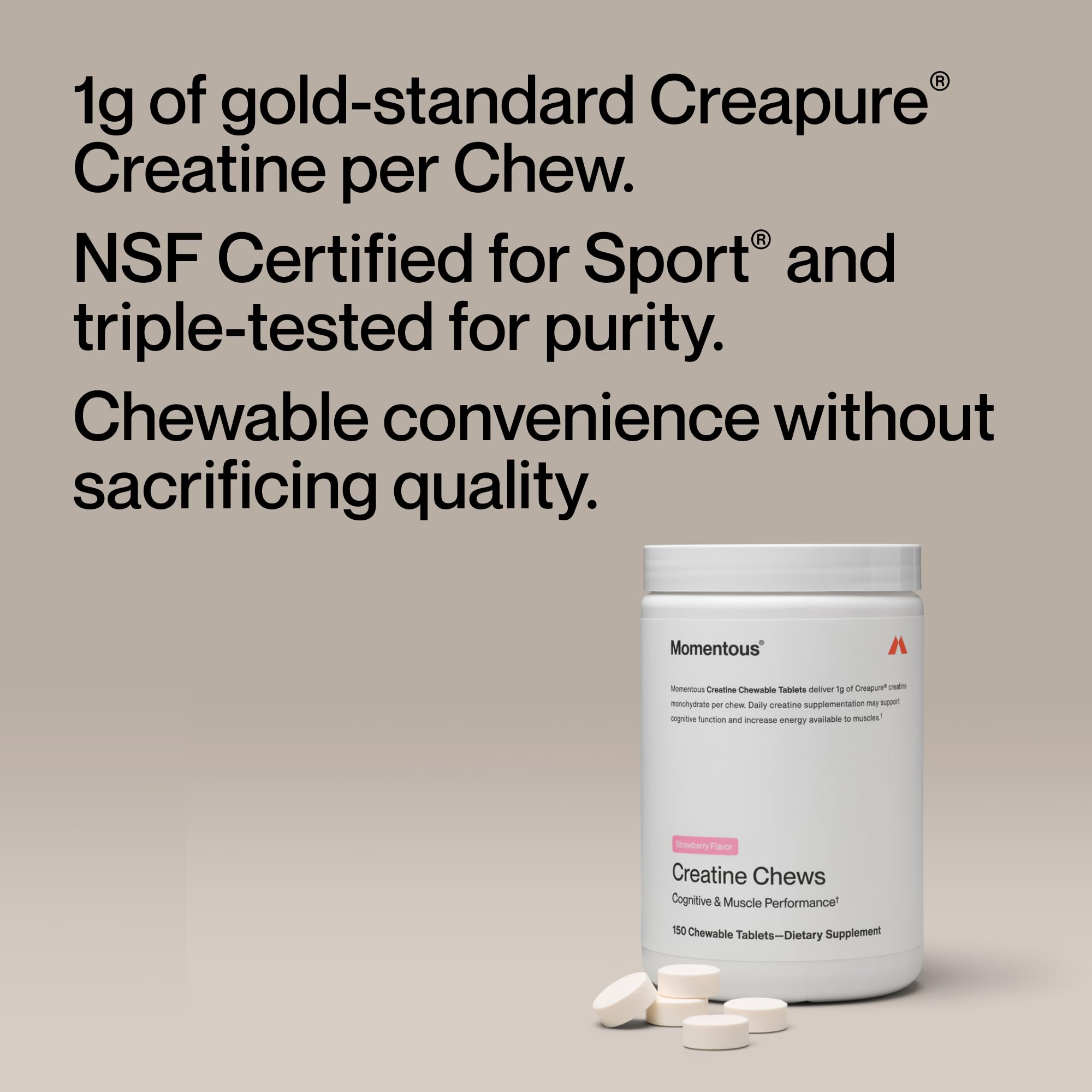 Momentous Chewable Creatine Tablets nutritional information