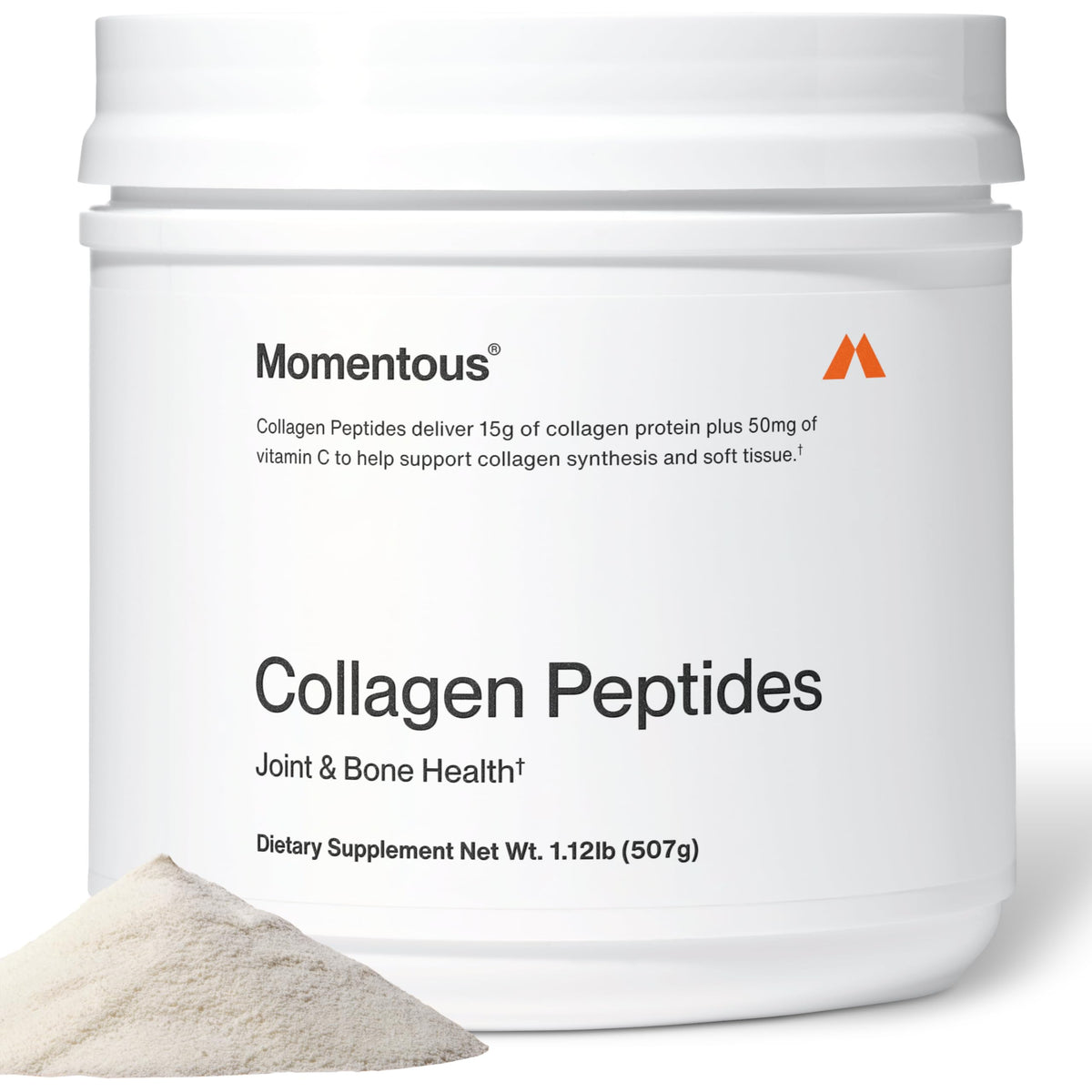 Momentous Collagen Peptides Powder 532g front view with packaging
