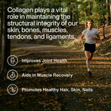 Momentous Collagen Peptides Powder 532g side view showing nutritional information