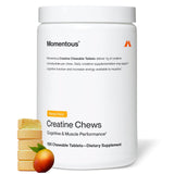 Momentous Creatine Chews mango-flavoured tablets front view
