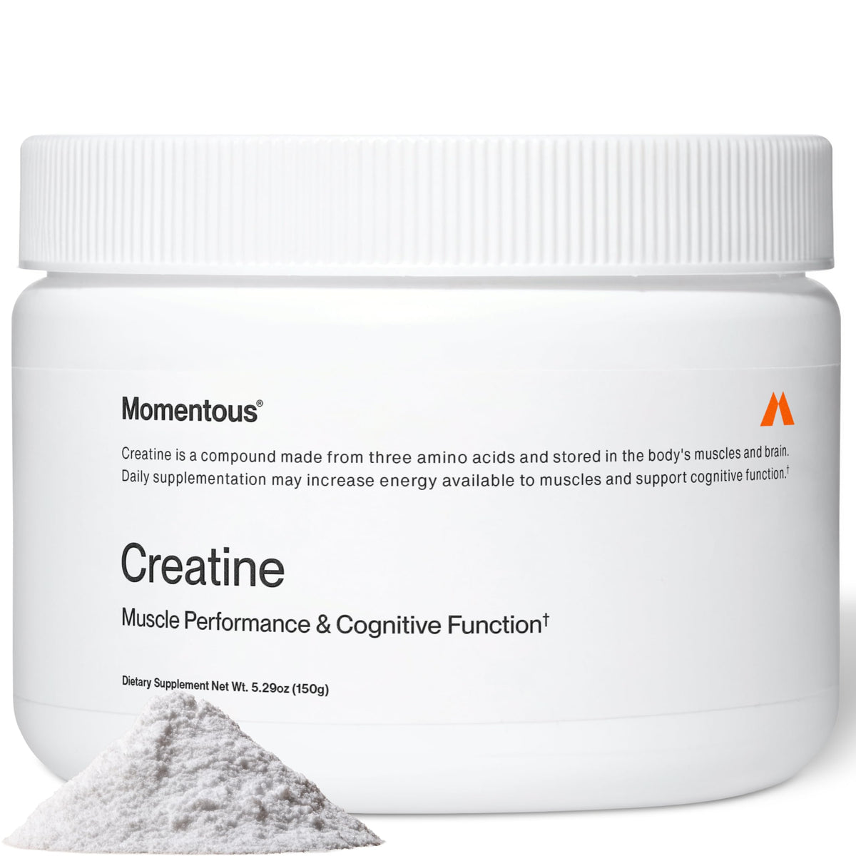 Momentous Creatine Powder 150g front view packaging
