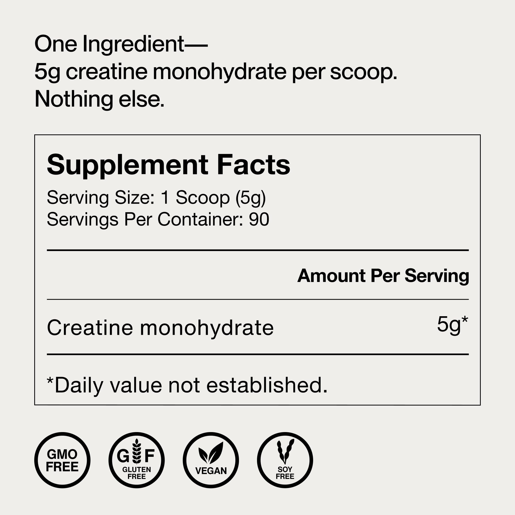 Momentous Creatine Powder 448g displayed with other supplements