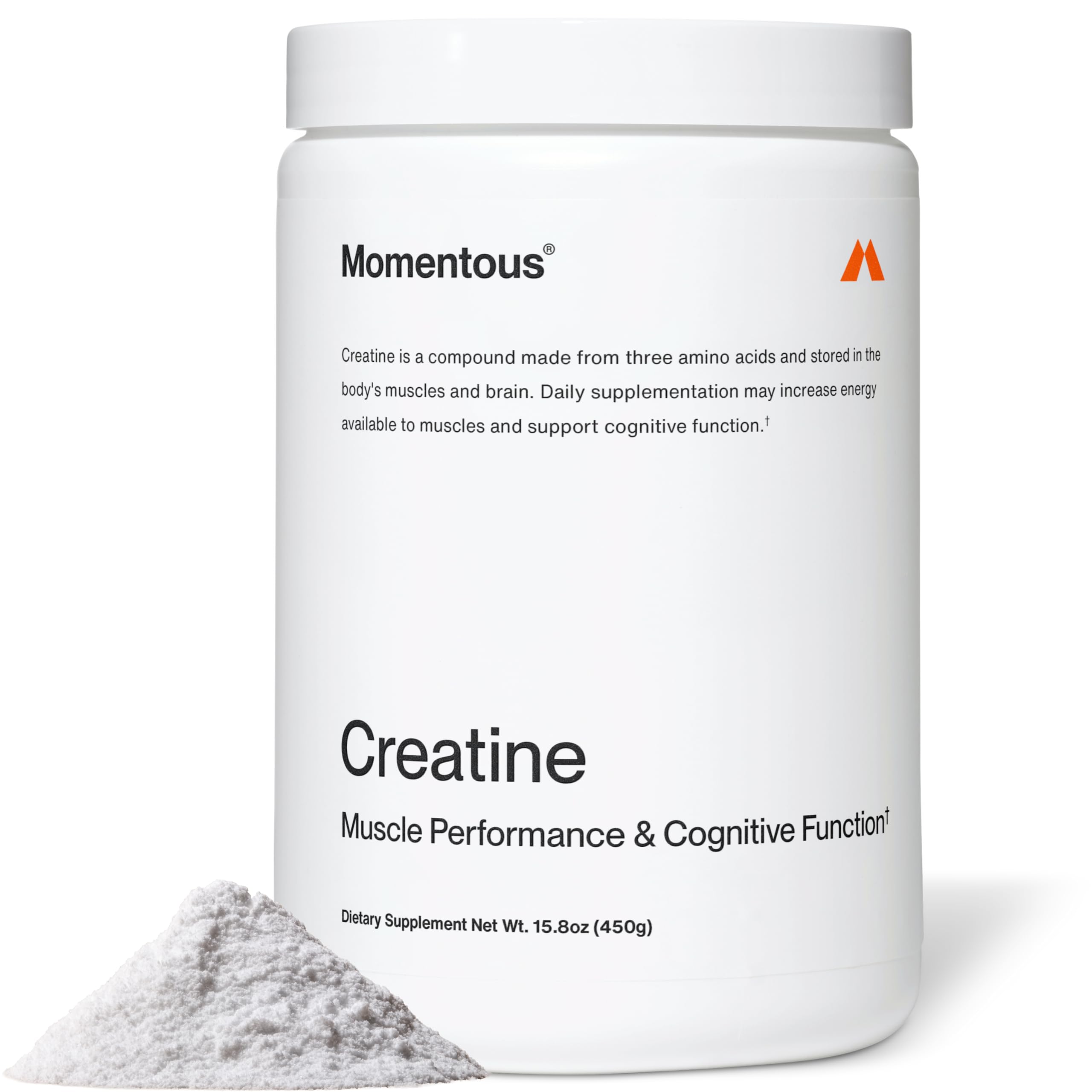 Momentous Creatine Powder 448g front view packaging