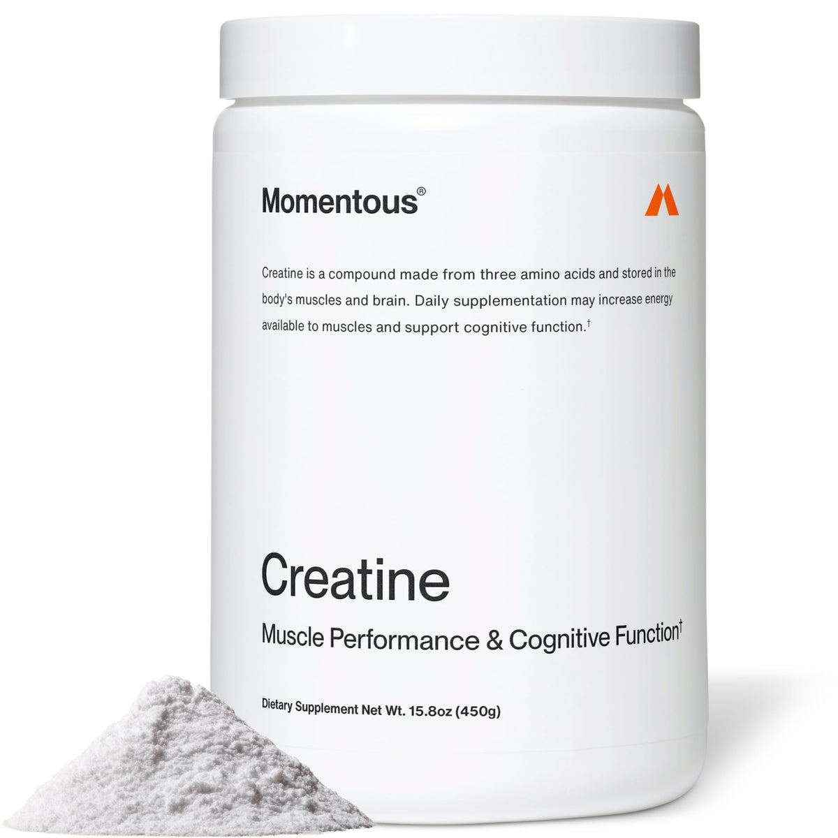 Momentous Creatine Powder 448g front view packaging