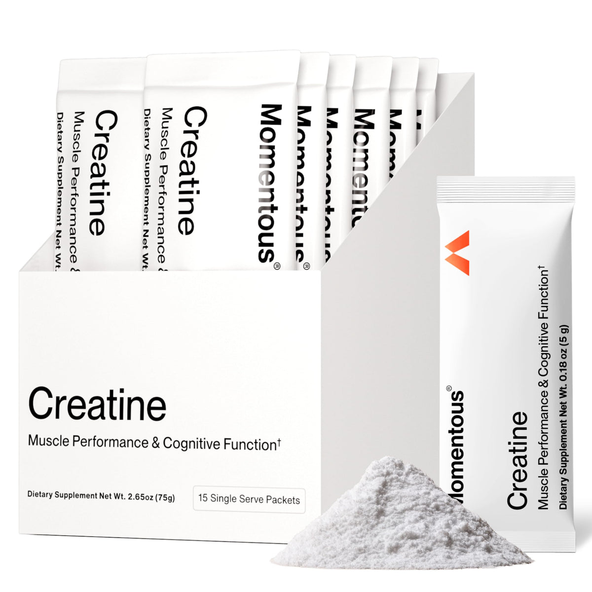 Momentous Creatine Powder 75g front view packaging
