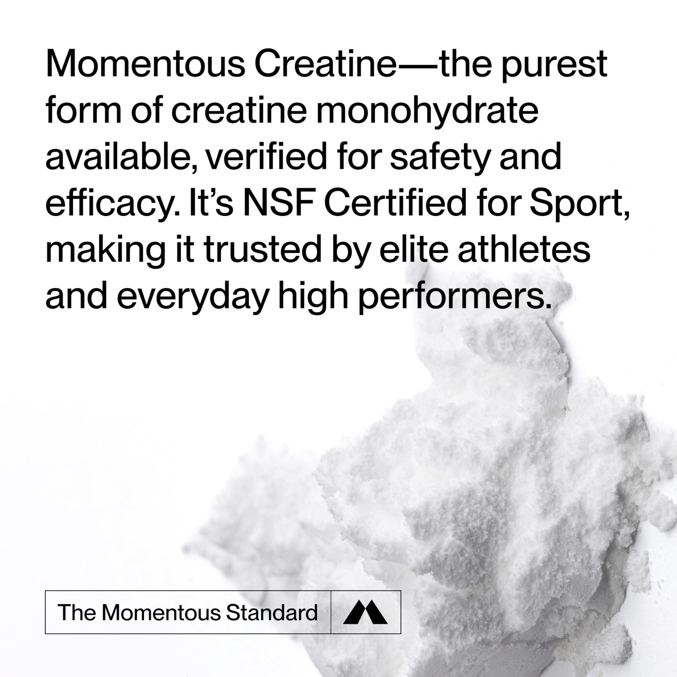 Momentous Creatine Powder 75g inside scoop for serving size