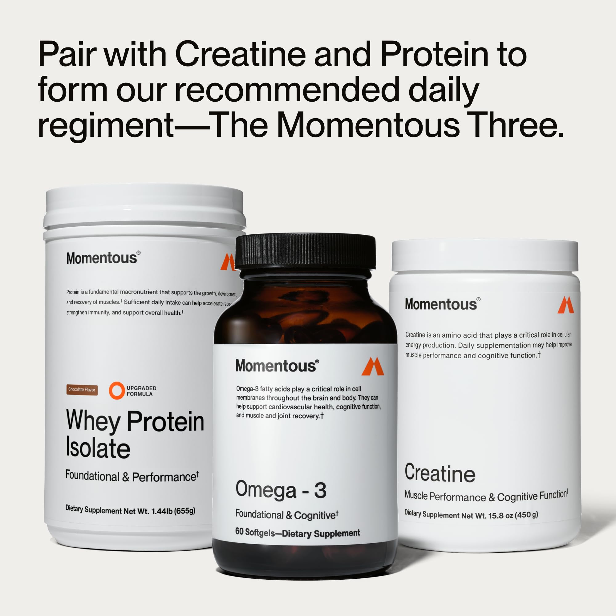Momentous Fish Oil Omega-3 Supplements with a glass of water