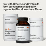 Momentous Fish Oil Omega-3 Supplements with a glass of water