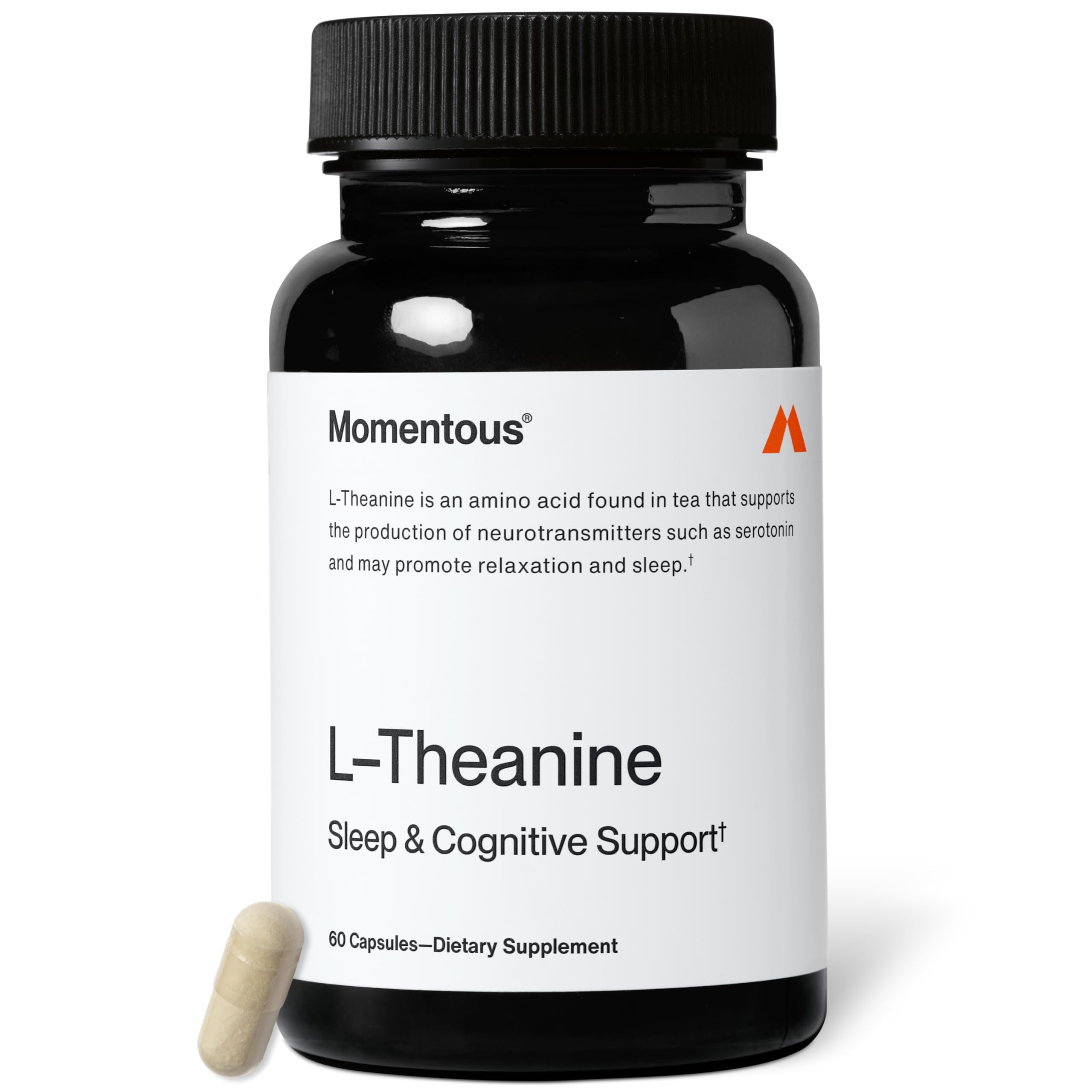 Momentous L-Theanine Capsules 200mg front view