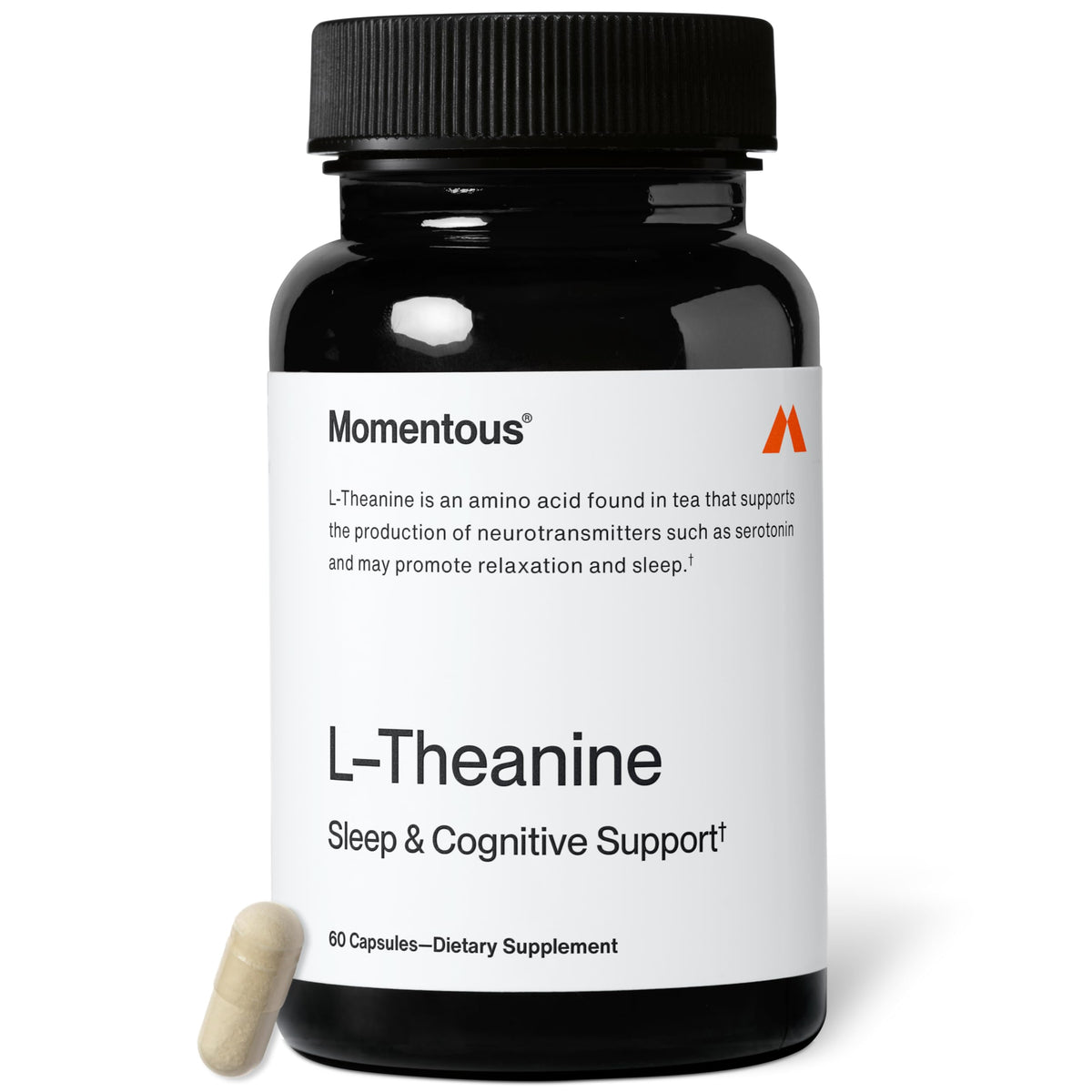 Momentous L-Theanine Capsules 200mg front view