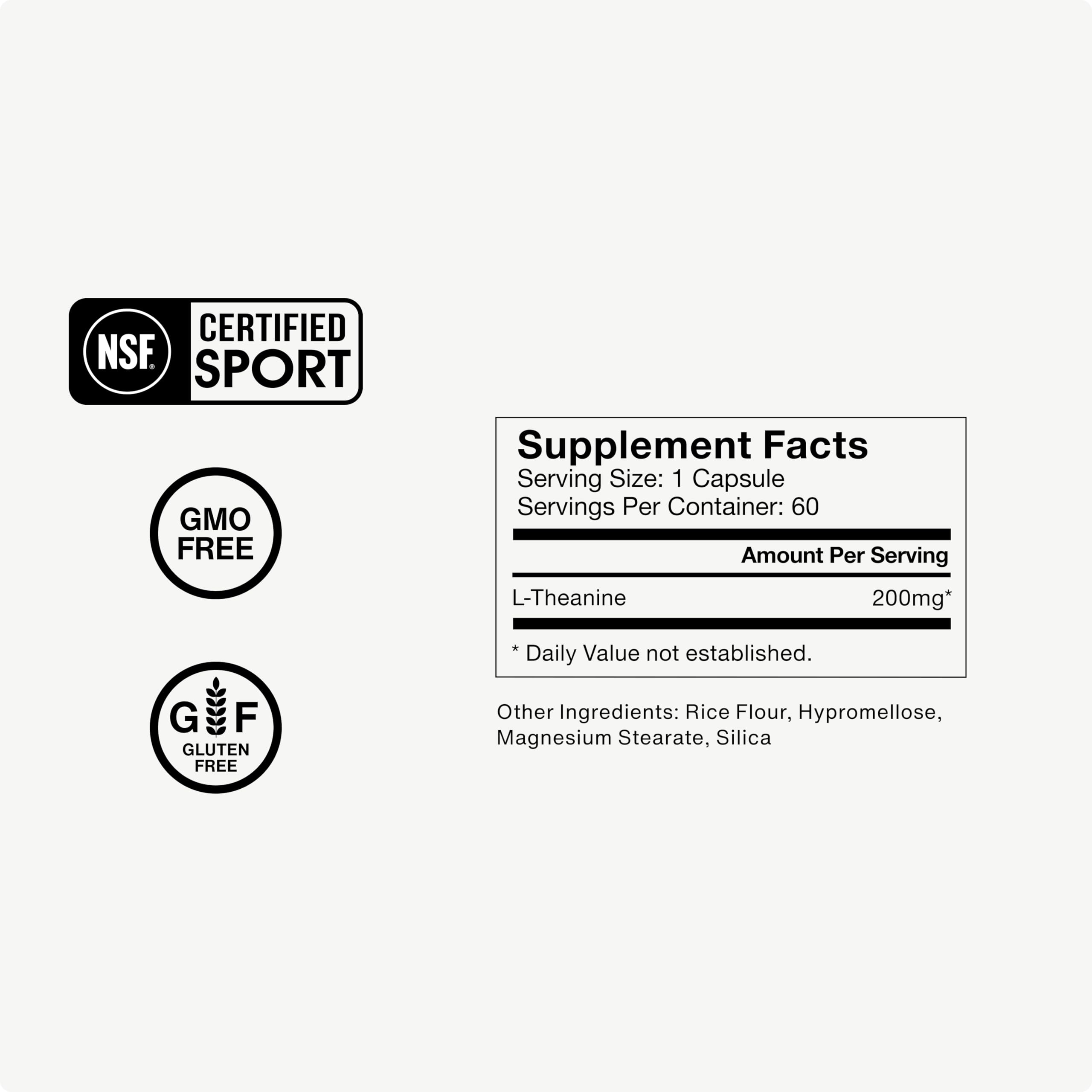 Momentous L-Theanine Capsules 200mg on a wooden surface