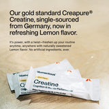 Momentous Lemon Creatine Powder 96g mixed with water in a glass