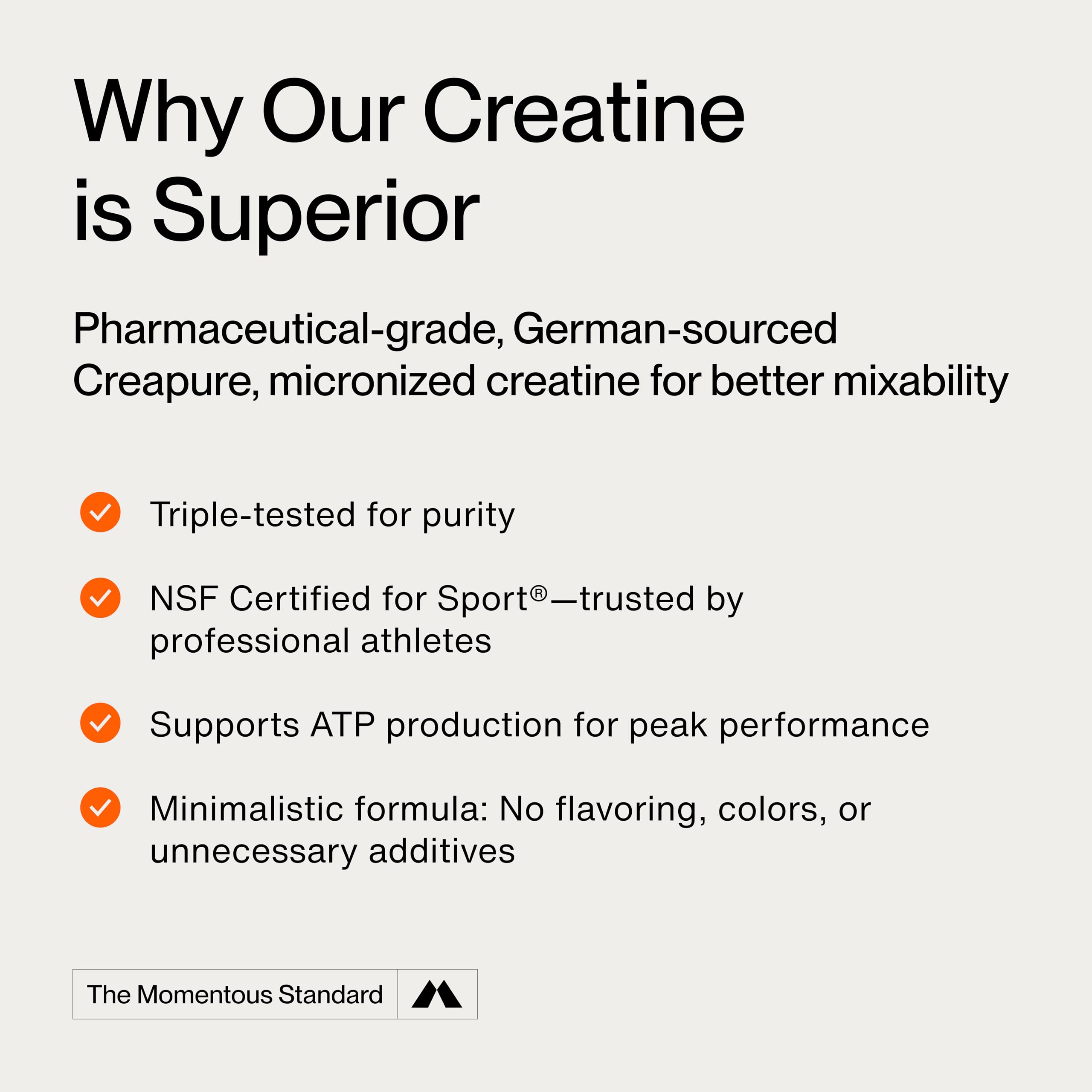 Momentous Lemon Creatine Powder 96g nutritional information