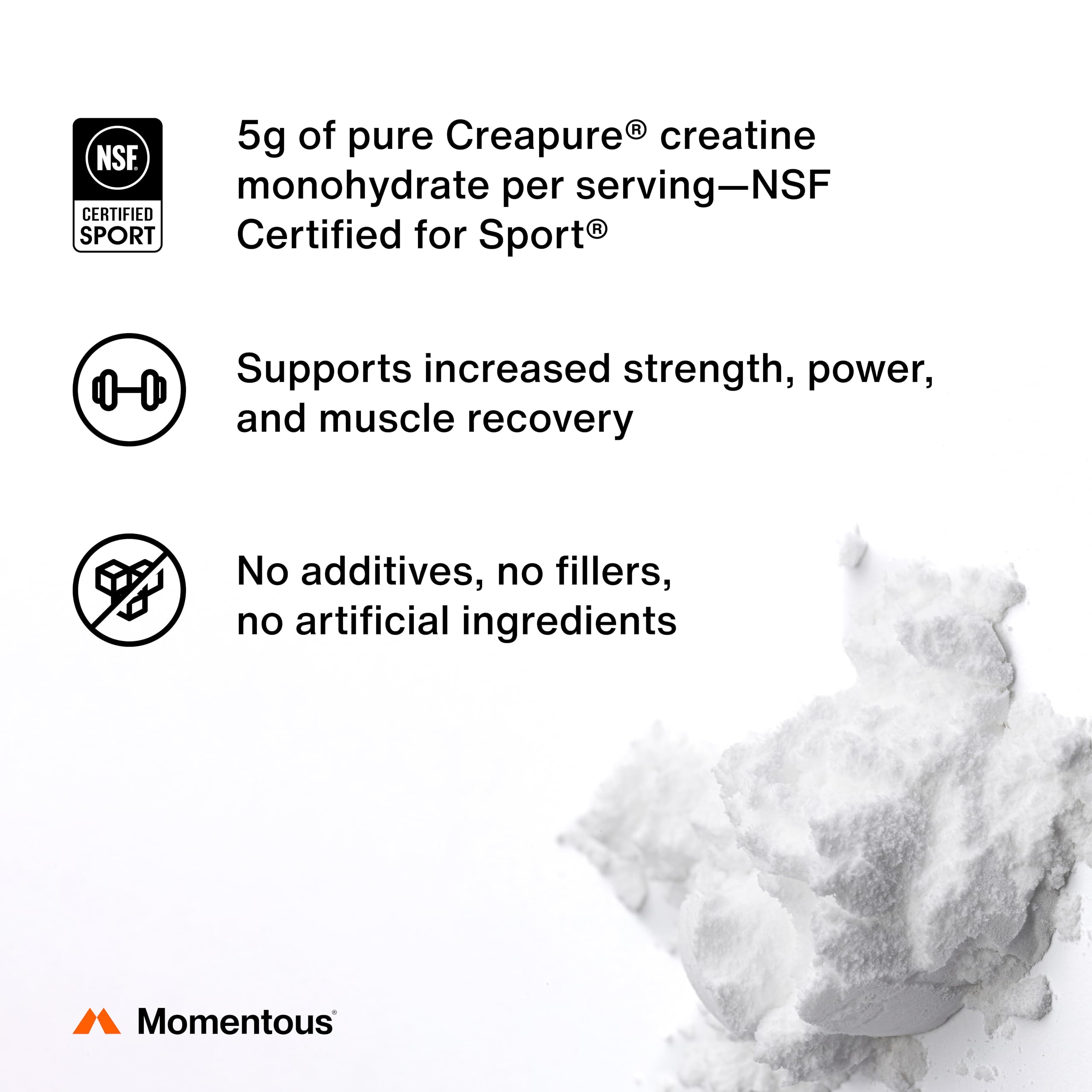 Momentous Lemon Creatine Powder 96g with lemon slices