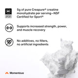 Momentous Lemon Creatine Powder 96g with lemon slices